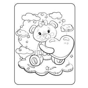 Valentine Cute Animals Coloring Pages
