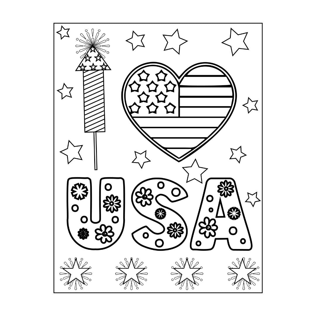 4th of July Activity Coloring Pages - Digital