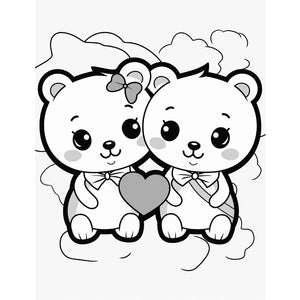 Valentine Teddy Bear Coloring Pages - Vol 1