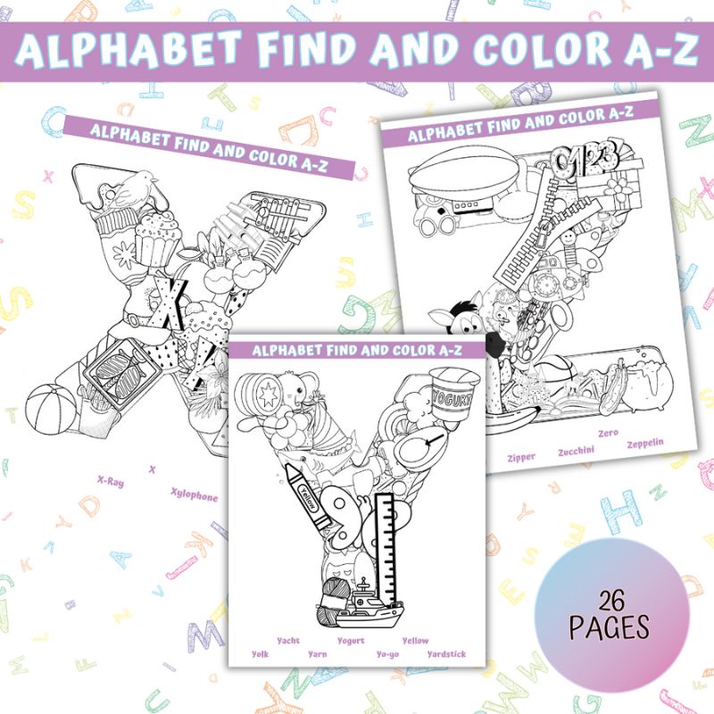 Alphabet Find and Color Coloring Book