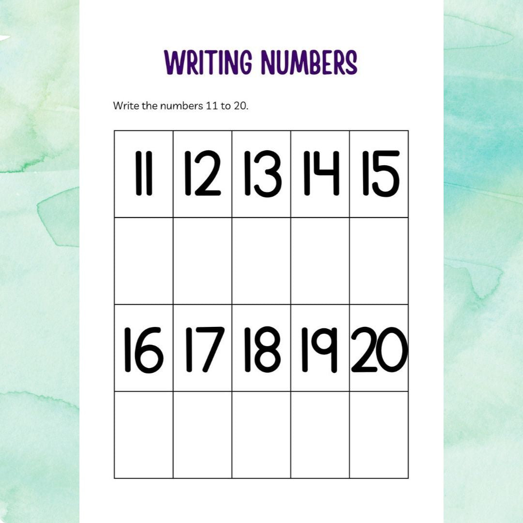 Numbers 1-20 Workbook