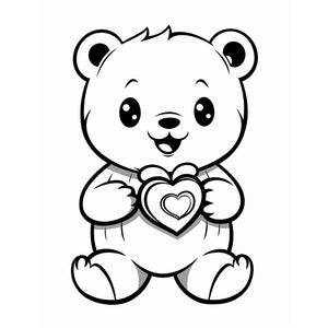 Valentine Teddy Bear Coloring Pages - Vol 1