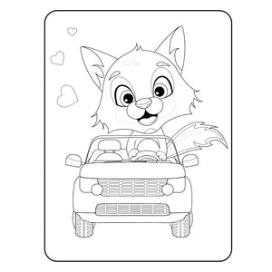 Valentine Cute Animals Coloring Pages