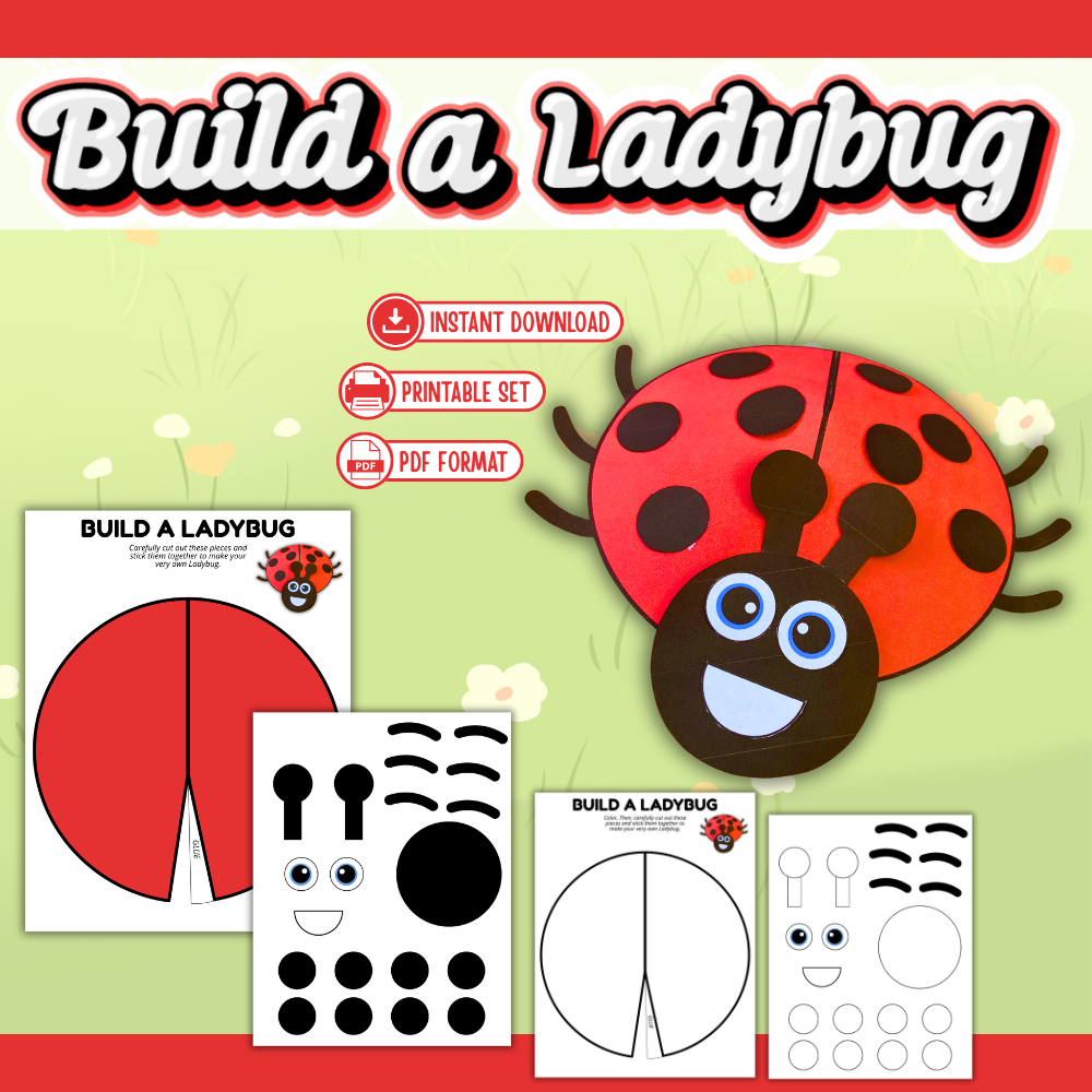 Build Ladybug Using Cubes Build a Ladybug Craft Kit - Digital – Butterfly Treasures