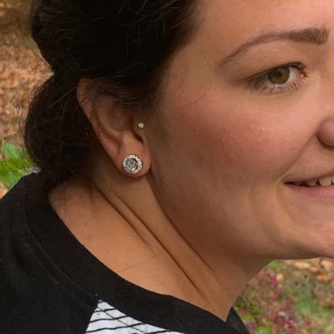 Round Halo Stud Earrings