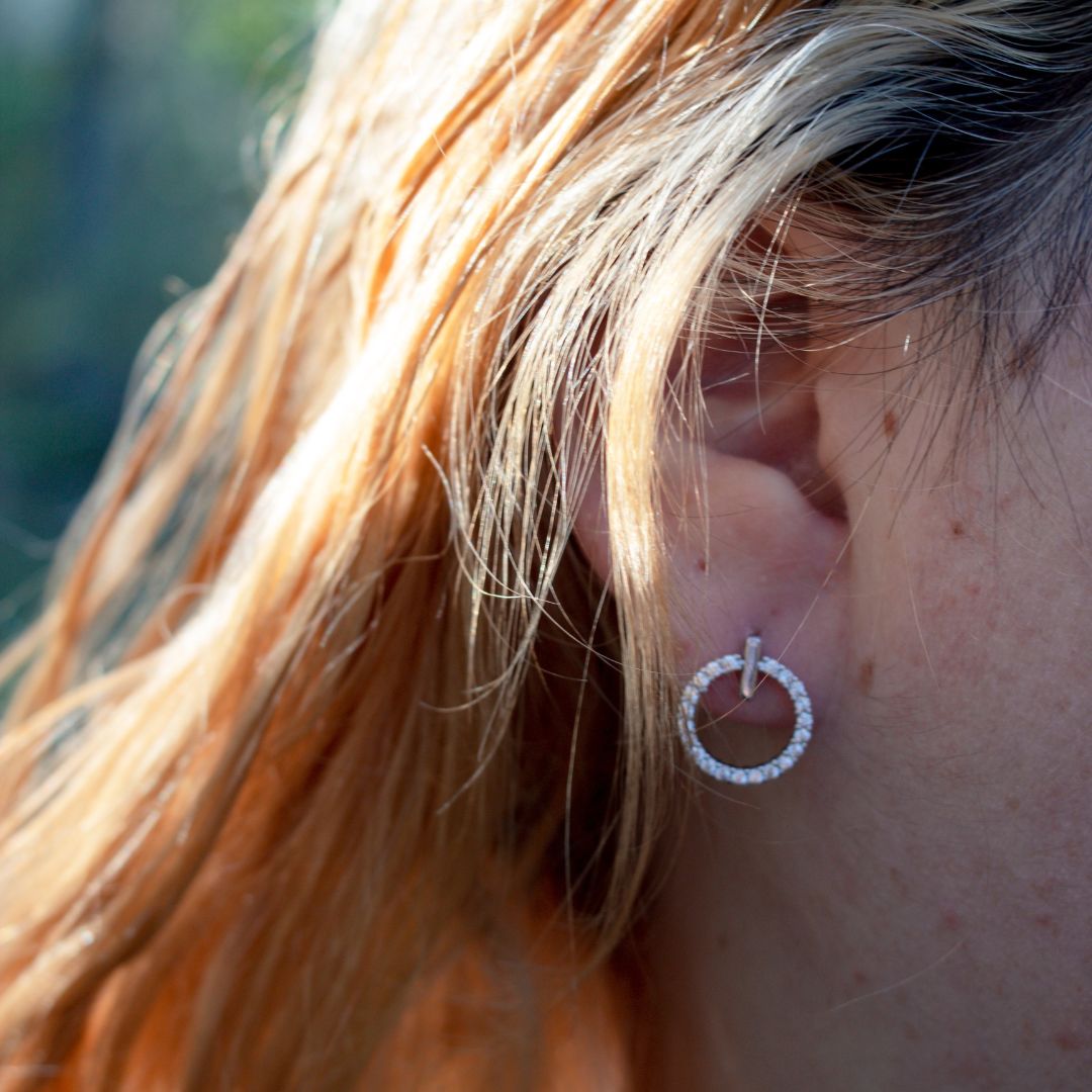 Open Circle Stud Earrings