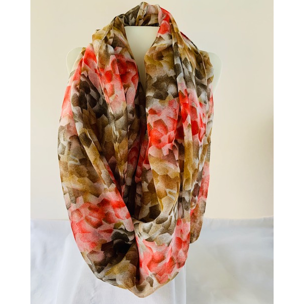 Multitone Print Infinity Scarf